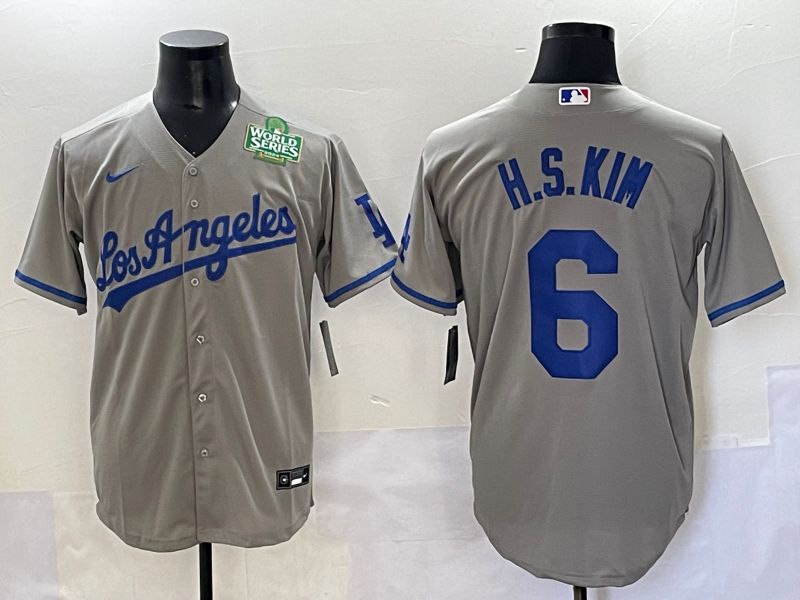 Men 2025 Los Angeles Dodgers #6 H.S.Kim Grey Game Nike MLB Jersey style 6->los angeles dodgers->MLB Jersey